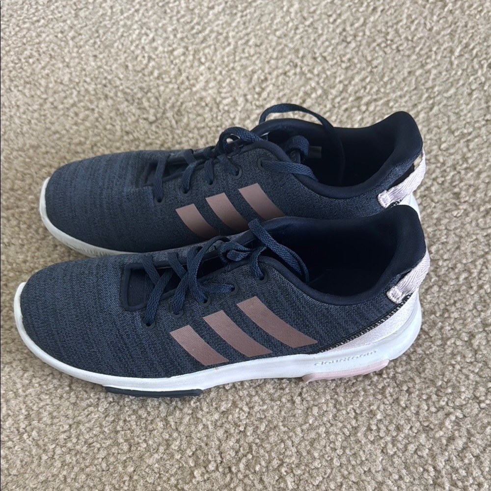 Adidas Blue and Pink Sneakers with Mesh Upper